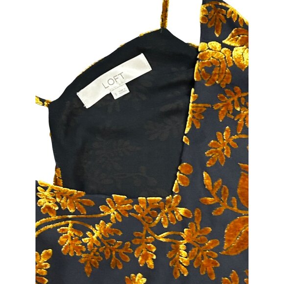 LOFT Womens Sleeveless Velvet Burnout Top Size S Whimsygoth Regency - Picture 8 of 8